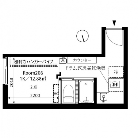 代々木八幡 価値あるモノトーン 1k 206号室 東京都 渋谷区デザイナーズ リノベーションのオフィス 店舗物件探しはr store